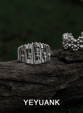 野原葵冷淡风嘻哈金属开口戒指