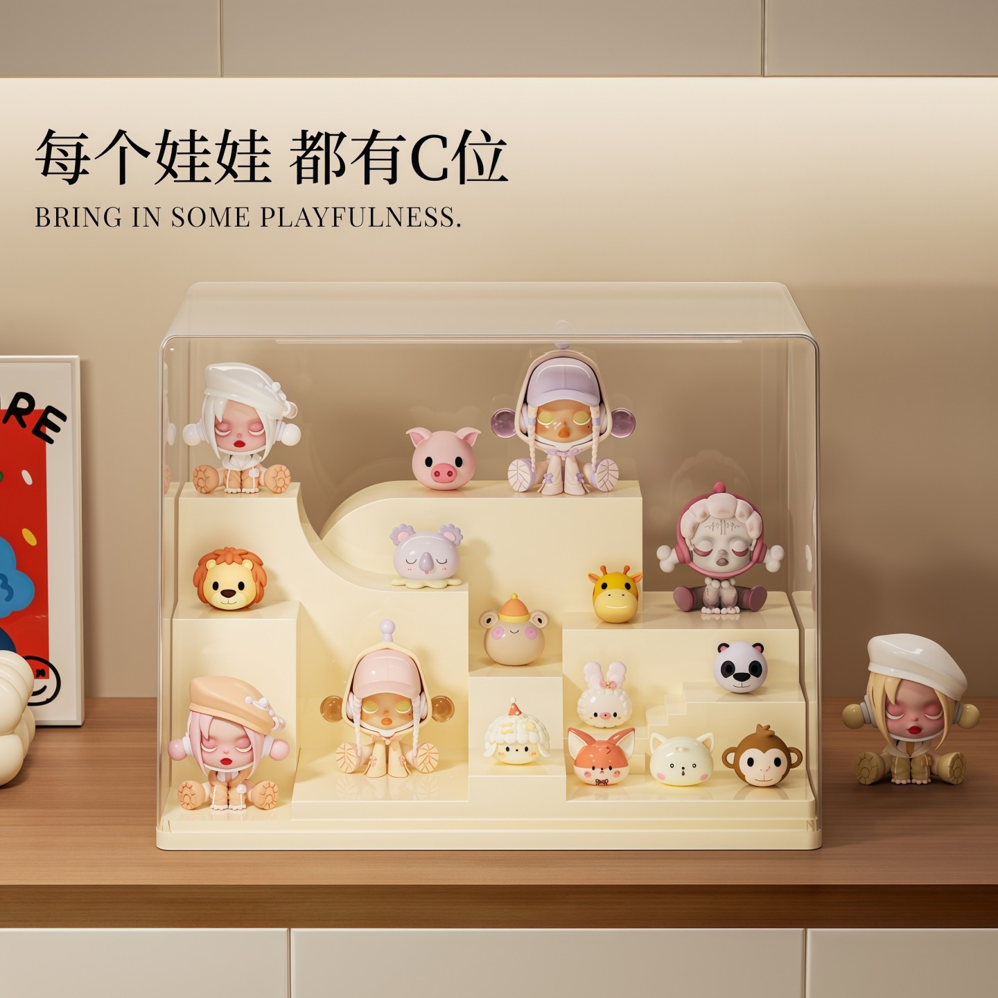 盲盒展示盒透明防尘桌面收纳盒拉布布亚克力展示柜展示架防尘盒子,淘宝优惠券,粉丝福利购,淘宝优惠卷