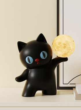 喵星人高级感装饰品摆件小夜灯