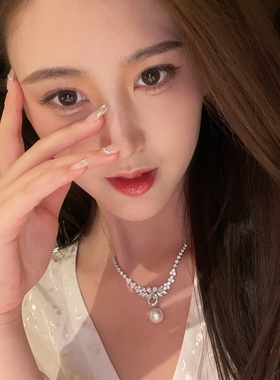 珍珠锦簇链两戴百搭扣项链女纯银