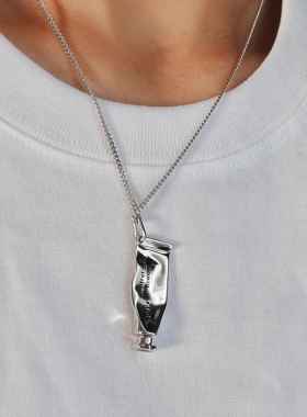 Dopamine Vault」浔迹.ilns风银色牙膏涂料小众简约百搭男女项链