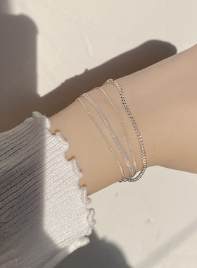 s925纯银高级银手链送闺蜜送女友