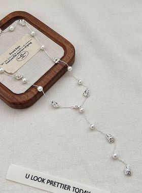 Dopamine Vault」繁.法式复古满天星珍珠项链简约小众毛衣锁骨链