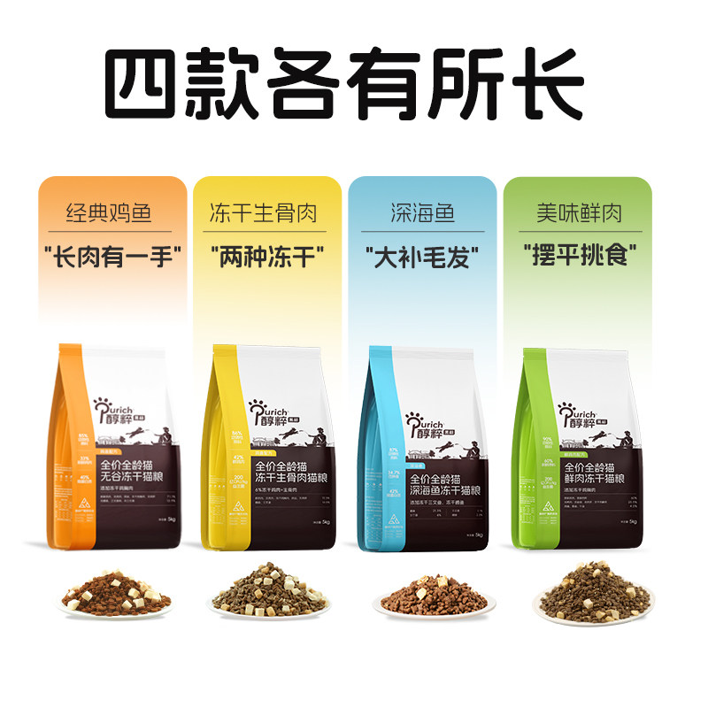 醇粹黑标猫粮冻干幼成猫旗舰店官方十大品牌排行榜生骨肉纯粹5kg