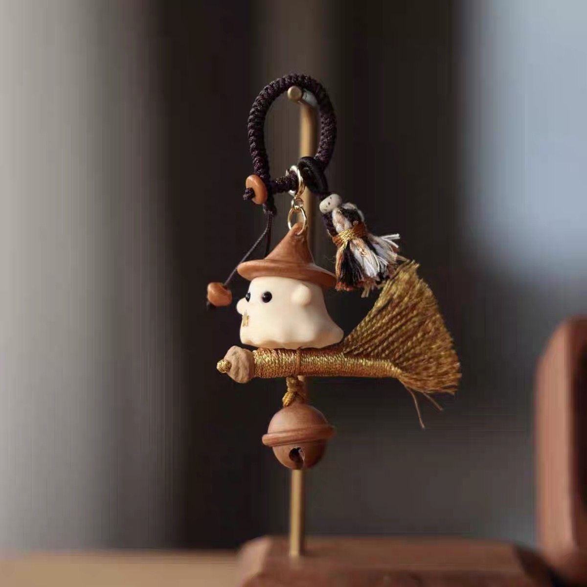 芭比檀木镶嵌款魔法师搭配桃木铃铛提溜挂件文玩手串配饰钥匙扣,淘宝优惠券,粉丝福利购,淘宝优惠卷