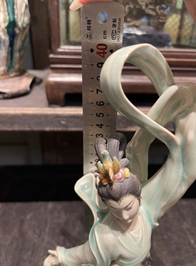 石湾公仔手工非遗陶瓷仙女散花仕女家居装饰摆件中式嫦娥奔月古典