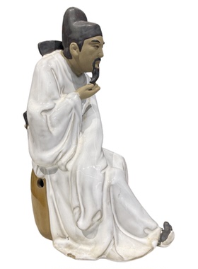 石湾公仔经典陶塑古典李白诗仙中式家居摆件家居装饰收藏品送礼