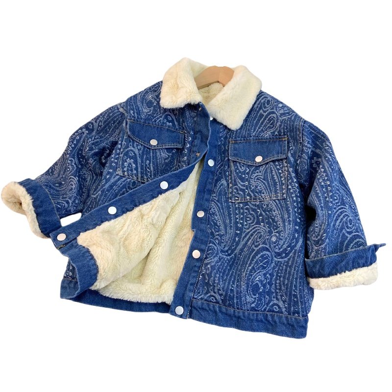 海洋家特价童装 男女童加绒牛仔外套中大童保暖夹克上衣儿童冬装,淘宝优惠券,粉丝福利购,淘宝优惠卷