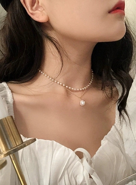 法式日韩风新娘婚纱礼服锁骨链