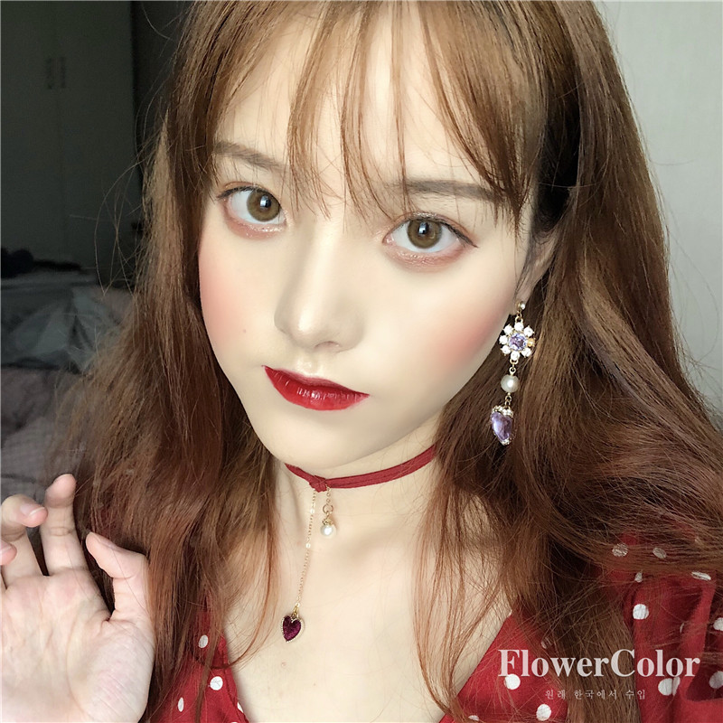 自然小直径美瞳flowercolor官网正品藜烟蓝藜烟灰巧棕隐形眼镜SJ-图3