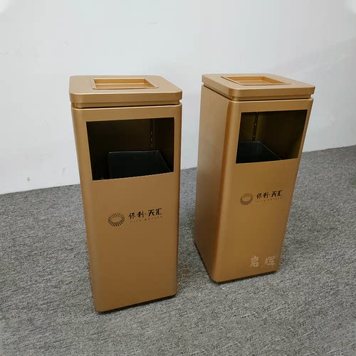 高端定制新款不锈钢垃圾桶带烟灰缸公共场合商场户外果皮箱 - 图2