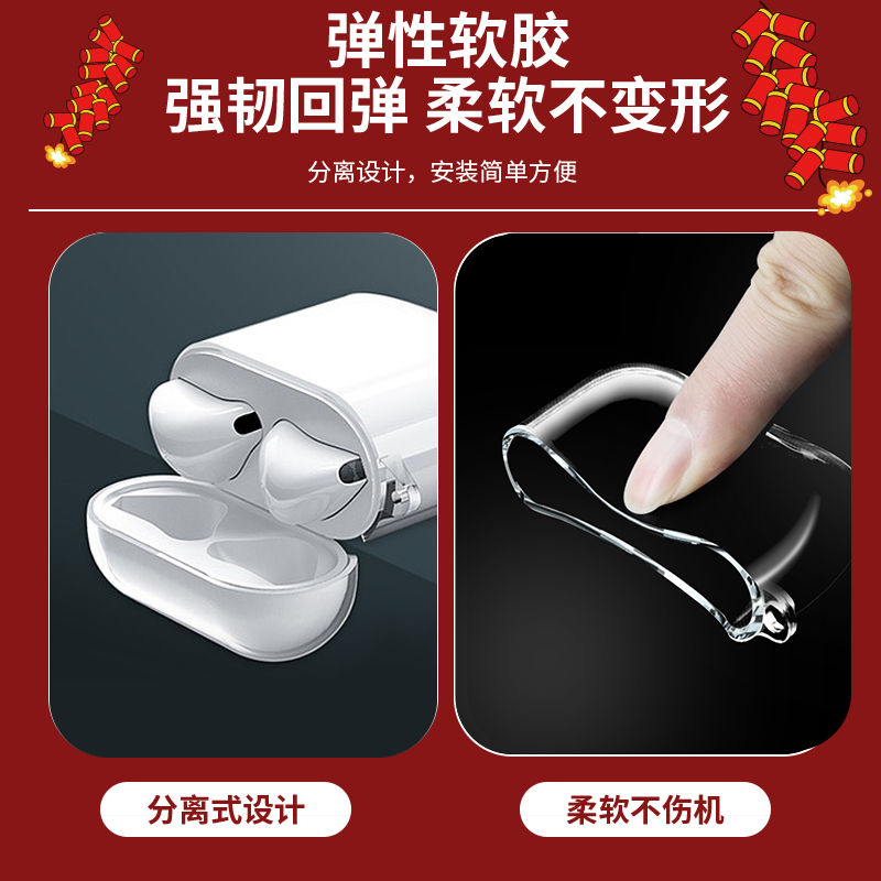 适用于AirPods1/2保护套苹果二代蓝牙耳机壳防摔简约壳新年龙款