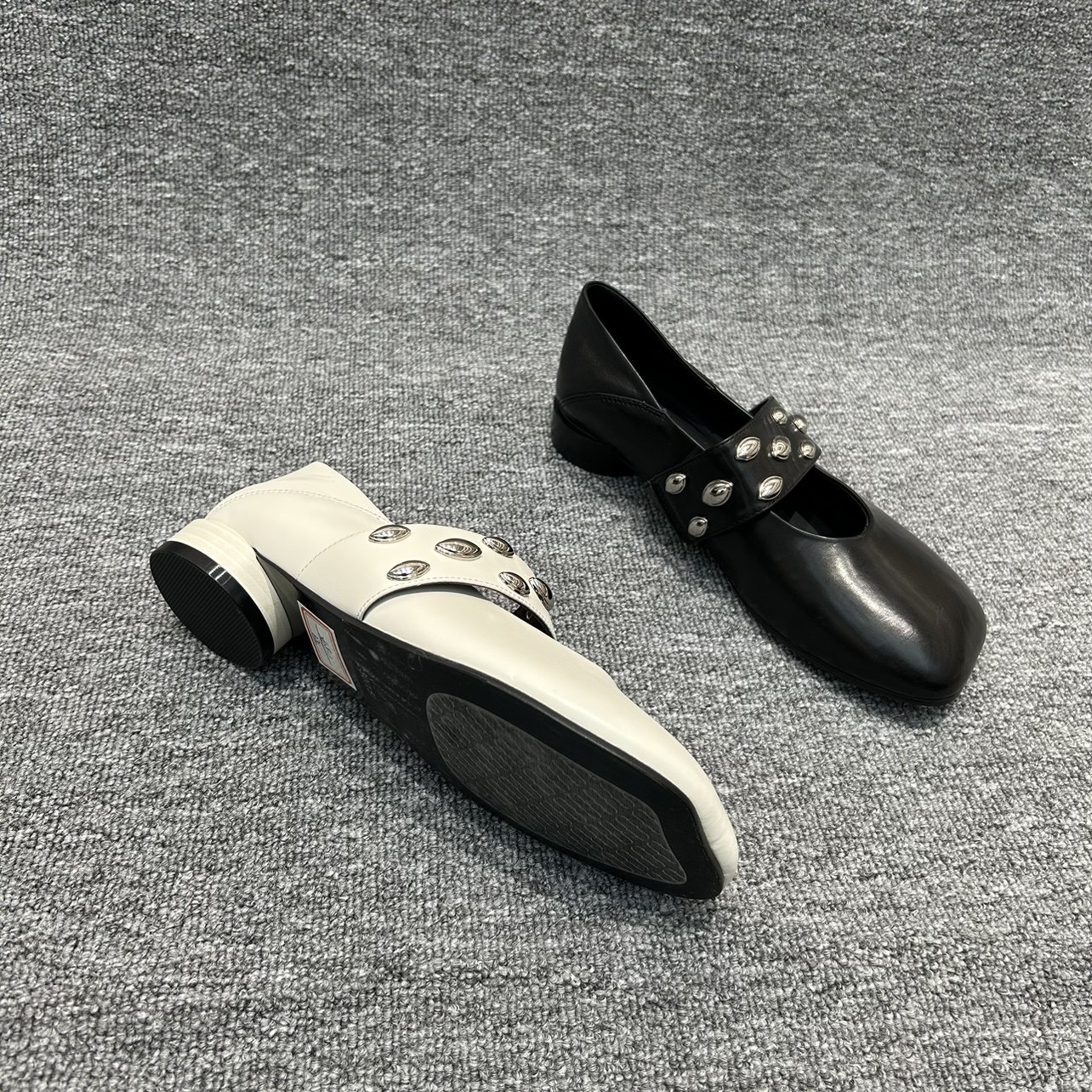 特价女鞋2025新款铆钉方头平底舒适百搭时尚单鞋胎牛皮玛丽珍,淘宝优惠券,粉丝福利购,淘宝优惠卷