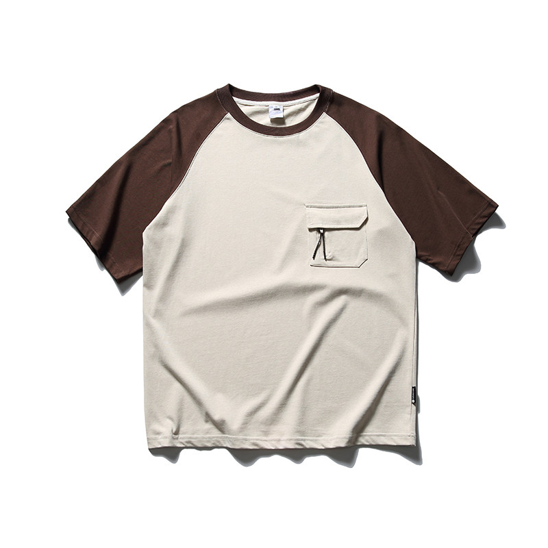 冷嘲热讽 TEN BILLION 设计师品牌 日系复古撞色拼接插袖T恤男 - 图2