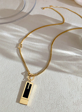 欧美潮流叠戴装饰毛衣链长款项链男女小众设计合金吊坠子项链批发