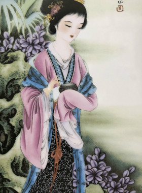 手绘客厅装饰画挂画中式