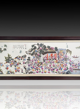 中式景德镇陶瓷手绘瓷板画