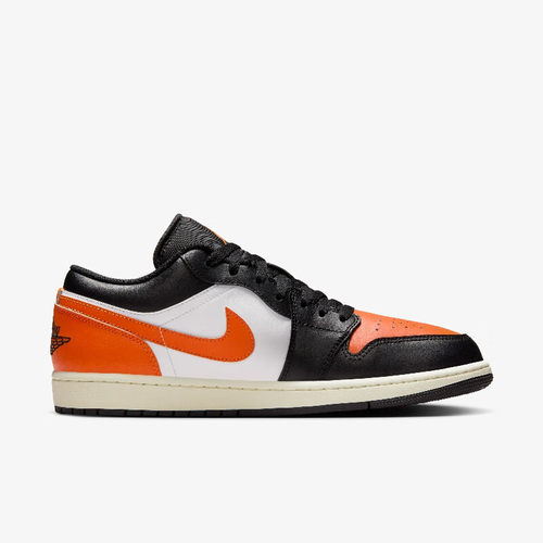 Nike男鞋Jordan 1篮球鞋AJ1扣碎黑白橙舒适休闲板鞋 553558-081 - 图2