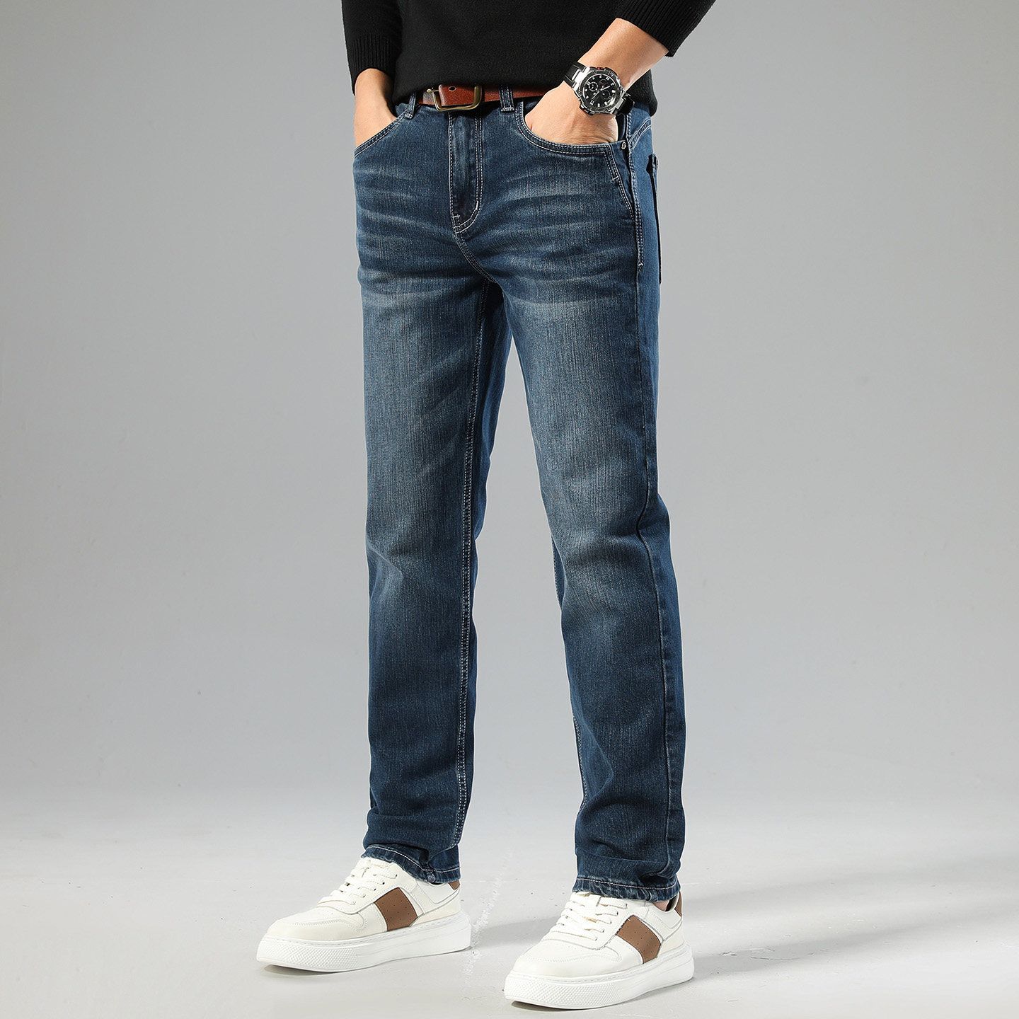 High-end light luxury cotton men's jeans 207