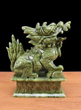 玉华阁青玉招财麒麟摆件