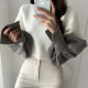 Korean chic autumn lazy style slit high waist sweater