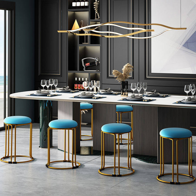 新款圆凳子家用现代简约高板凳可叠放餐椅轻奢高级感不锈钢餐桌小,淘宝优惠券,粉丝福利购,淘宝优惠卷