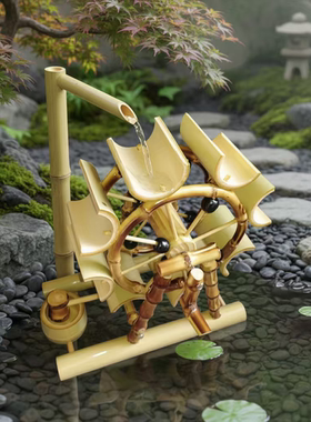 竹制摩天轮竹风车水车模型家居摆件长20cm高22cm宽12cm实物为准