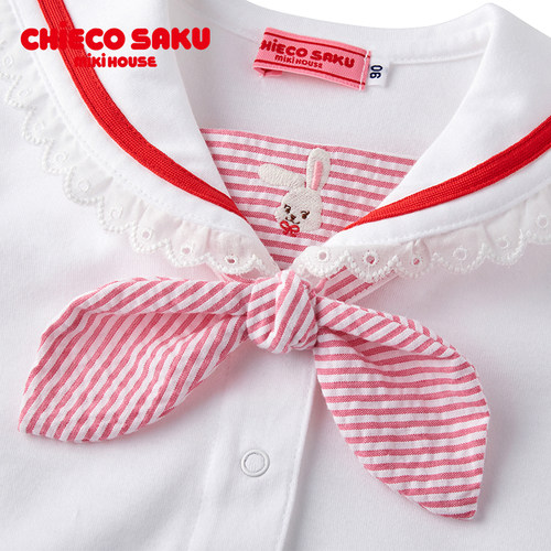 MIKIHOUSE日本制儿童短袖T恤卡通印花女童上衣夏季CHIECO SAKU - 图0