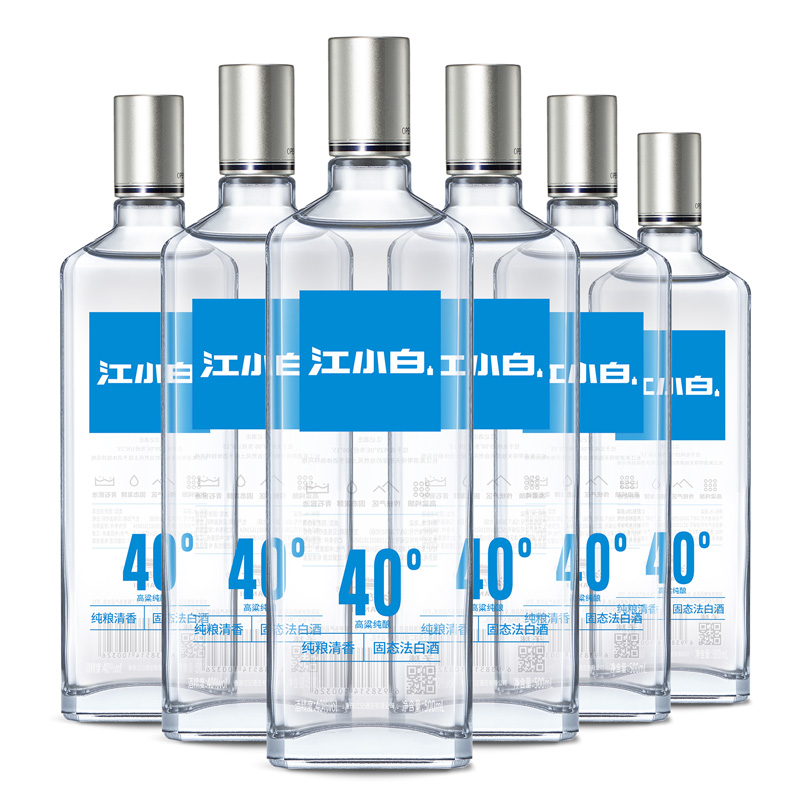 江小白银盖40度500ml*6瓶高粱酒清香白酒口粮酒粮食酒官方正品