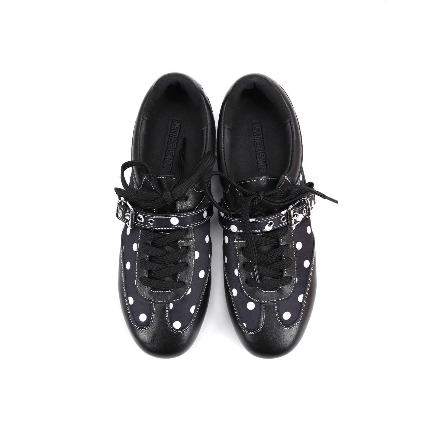 Asthershop原创 波点装饰德训鞋 圆头平底真皮单鞋舒适简约皮鞋女,淘宝优惠券,粉丝福利购,淘宝优惠卷