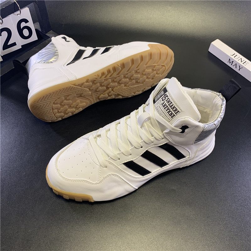 抖音同款24冬季新品男士老爹鞋加绒保暖高帮休闲运动韩版潮流板 - 图1