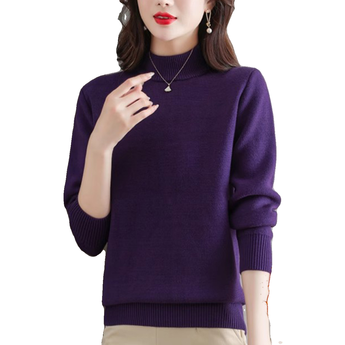 冬装新款半高领加绒毛衫女秋冬一体加绒加厚毛衣女短款宽松打底衫,淘宝优惠券,粉丝福利购,淘宝优惠卷