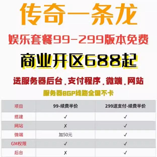 传奇sf开服表传奇搭建开服一条龙开区PC端商业版本制作手游