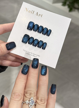 NailArt那片海穿戴甲高级显白短方圆ins纯欲风氛围感学生美指甲片