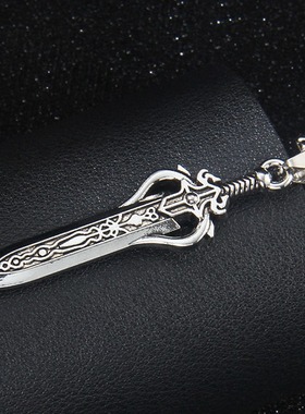 千叶复古男士泰银项链模型道家青铜宝剑配饰小众霸气毛衣链配饰