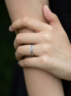 百无禁忌戒指女潮简约高级感诸事皆顺食指戒时尚百搭小众开口指环