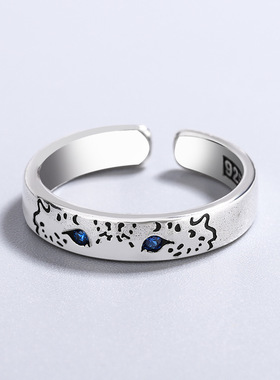 守护荒野豹子戒指男复古做旧潮人个性情侣对戒简约气质时尚手饰品