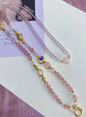 新款草莓晶设计款万能扣珠链绳