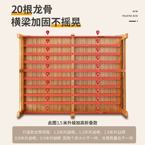 竹床折叠床单人双人家用款成人午休简易出租房一米二老式硬板凉床 - 图3