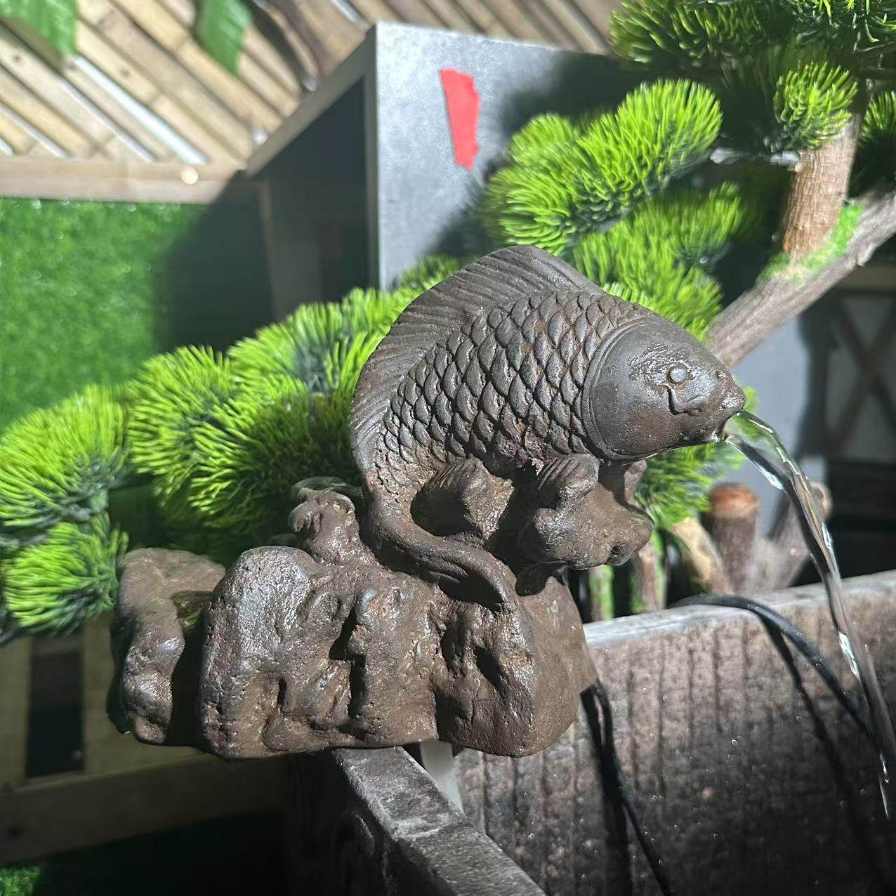 中国风禅意复古蝉造型鱼缸上面流水造景专用鱼流水花盆鱼缸流水,淘宝优惠券,粉丝福利购,淘宝优惠卷