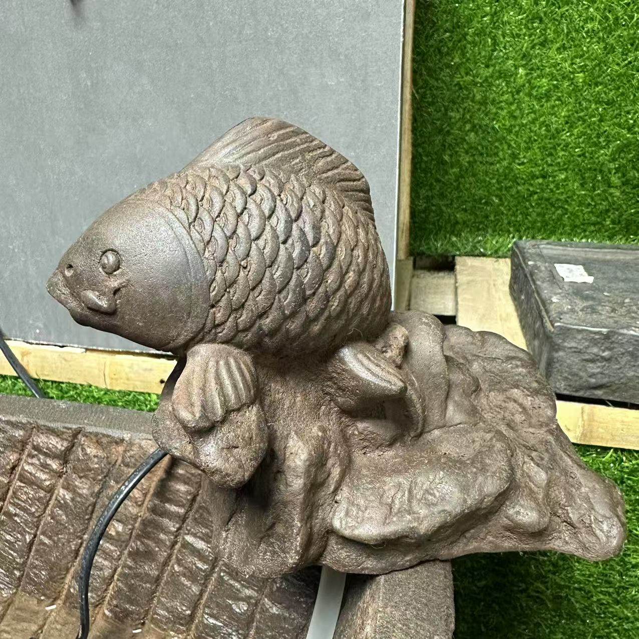 中国风禅意复古蝉造型鱼缸上面流水造景专用鱼流水花盆鱼缸流水,淘宝优惠券,粉丝福利购,淘宝优惠卷