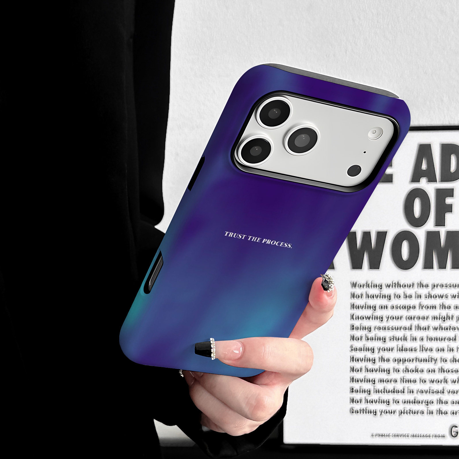 机绘主义适用于苹果iPhone17ProMax手机壳16 15 14Plus13 12 11ProMax二合一磁吸新款防摔保护套渐变蓝紫英文,淘宝优惠券,粉丝福利购,淘宝优惠卷