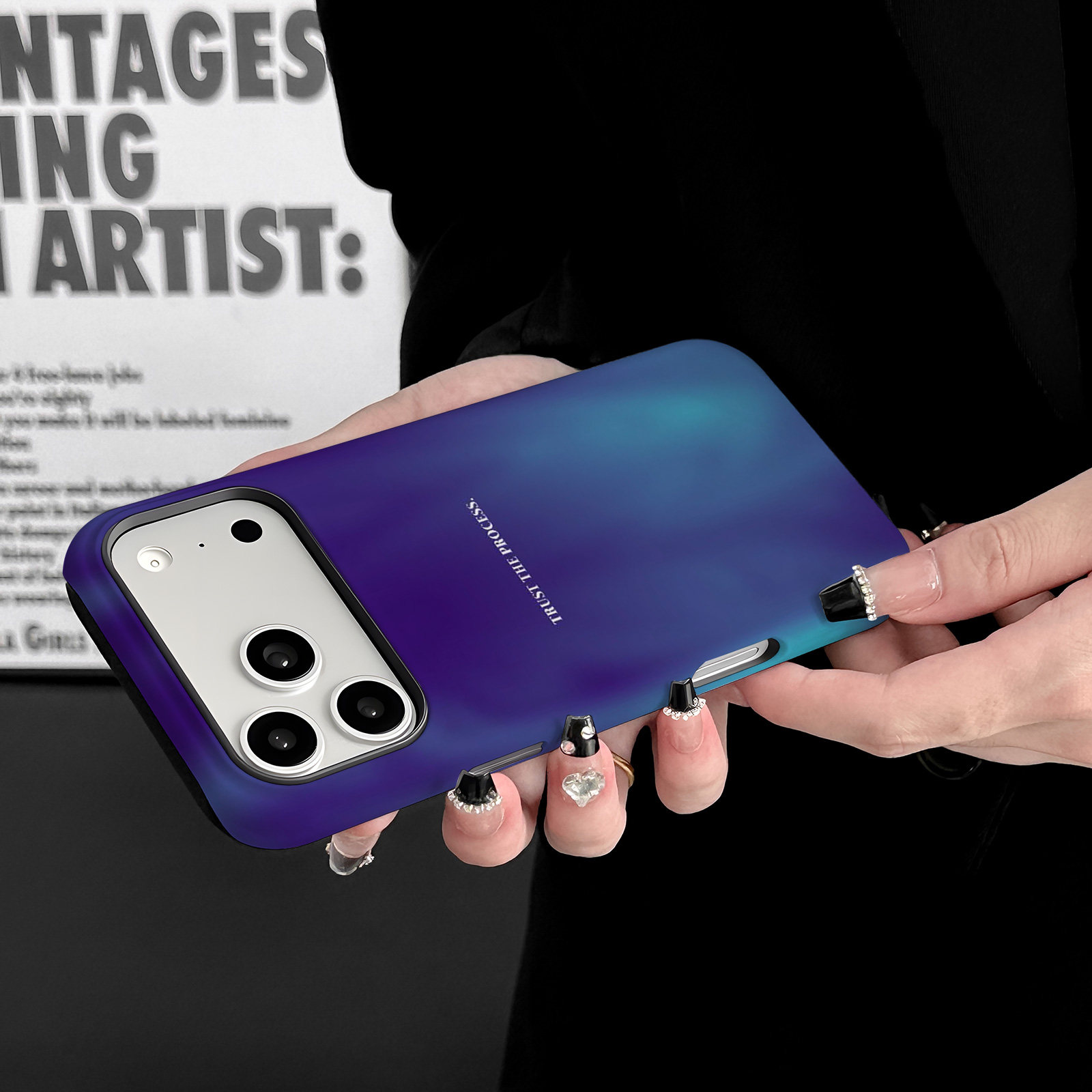 机绘主义适用于苹果iPhone17ProMax手机壳16 15 14Plus13 12 11ProMax二合一磁吸新款防摔保护套渐变蓝紫英文,淘宝优惠券,粉丝福利购,淘宝优惠卷