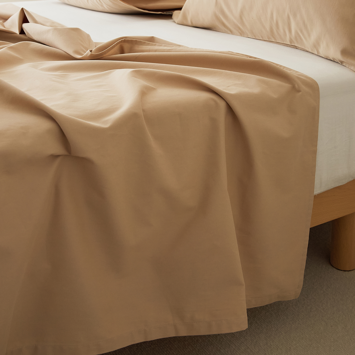 50支全棉新疆长绒棉床单纯棉磨毛纯色单件床笠1.5m1.8m2.0m床罩 - 图1