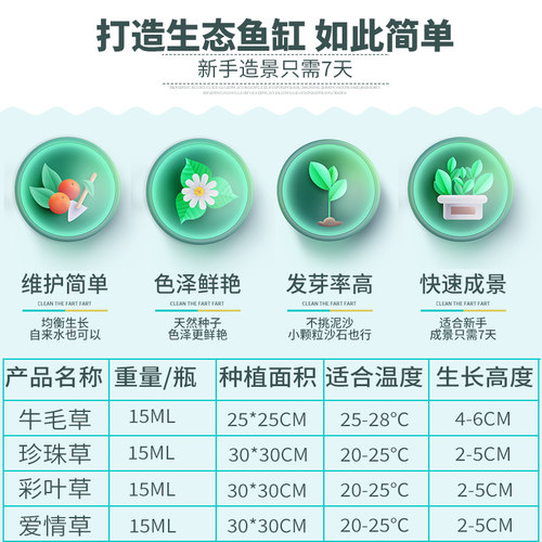 鱼缸水草种子牛毛草活体真草植物鱼缸造景装饰懒人净化水质的种籽 - 图2