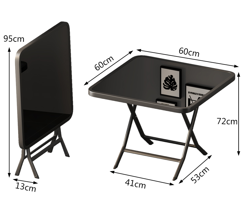 折叠小桌子家用可折叠圆桌出租房餐桌四方桌户外便携式折叠桌方桌 - 图3