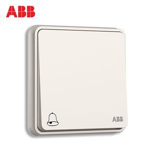 ABB开关插座纤悦雅典白86型开关面门铃开关AR429