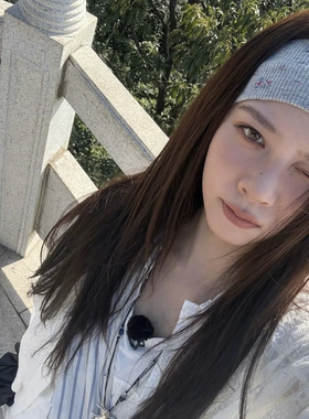 韩国宋妍霏同款灰色小碎花棉质发带百搭运动束发带复古潮流头巾
