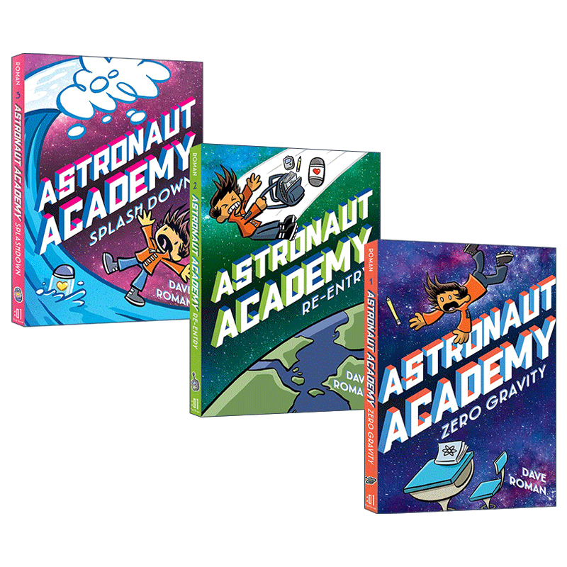 英文原版 Astronaut Academy 宇航员学院3册 青少年科幻漫画绘本 儿童课外读物 返航 在海中溅落 零重力 英文版 进口英语原版书籍 - 图1