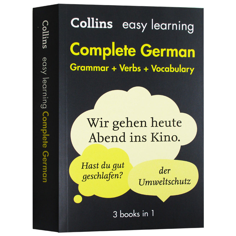 柯林斯轻松学德语全书 语法动词词汇 英文原版 Collins Easy Learning GermanDictionary英语德语双语字典 辞典 可搭韦氏词典